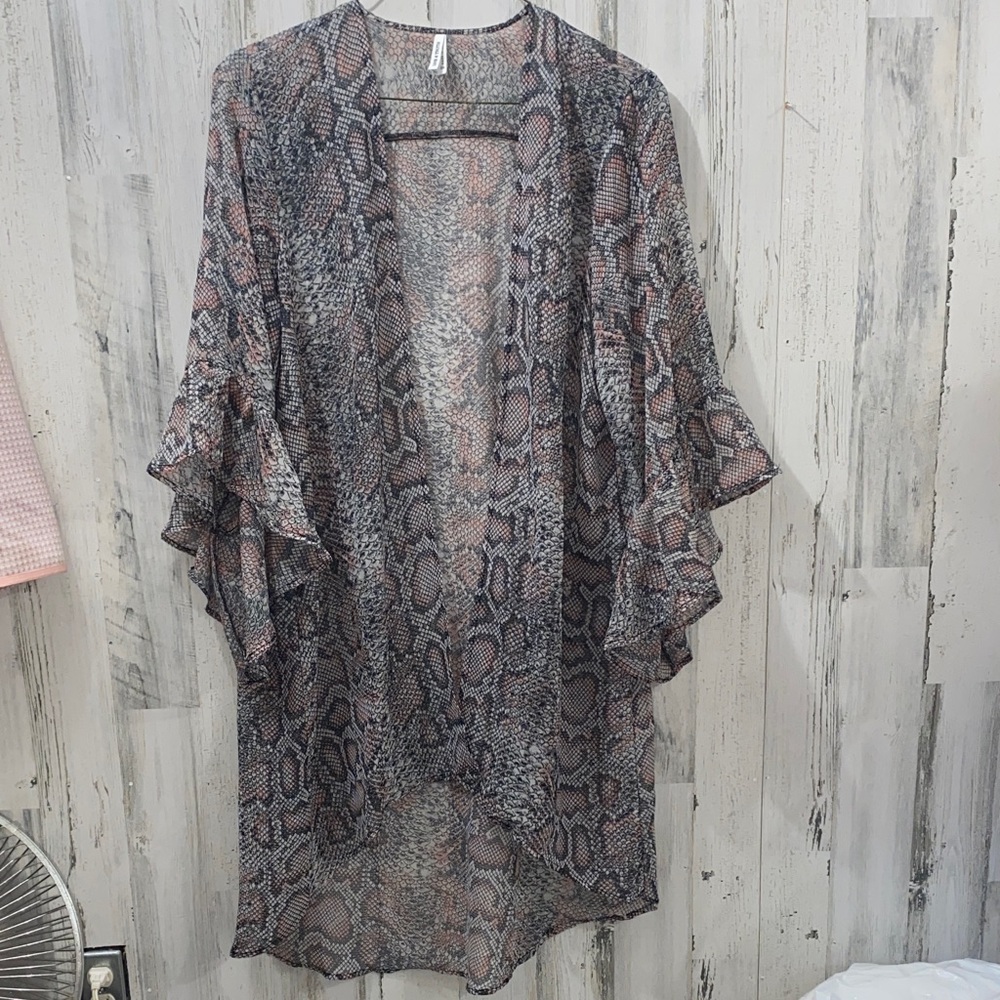 0926 Live 4 Truth Snake Print Kimono Cardigan